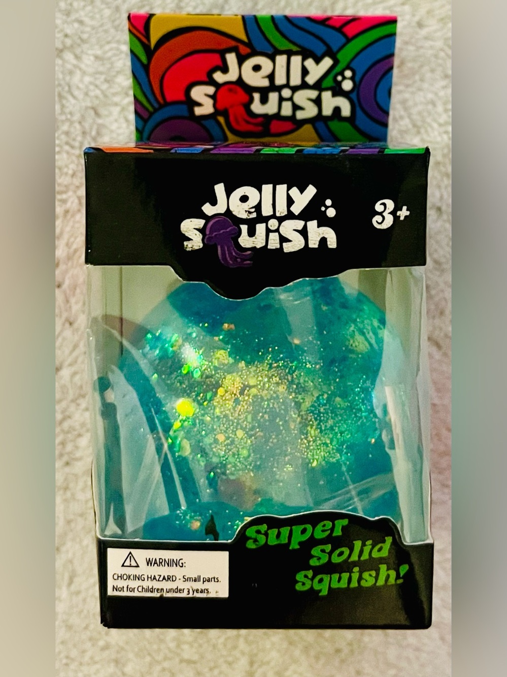 Jelly Squish Super Solid Squish - Blue Glitter
